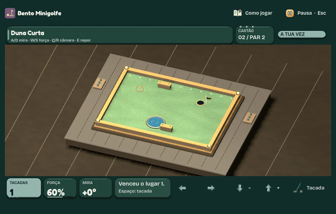 Uma partida de Bento Minigolfe